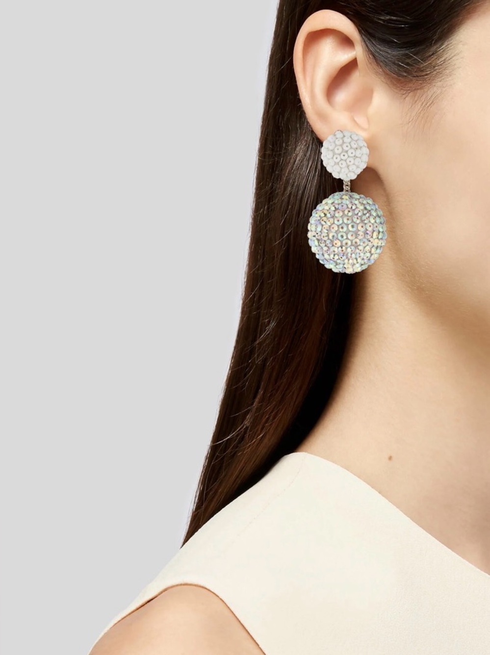 Rebecca De Ravenel Sequin Moon Les Bonbon Drop Earrings